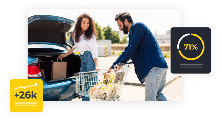 Couple with shopping cart